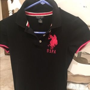 U.S. polo shirt , cotton black and pink.